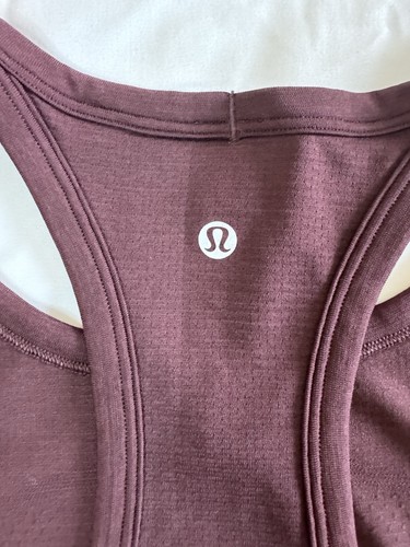 New Lululemon Swiftly Tech Cropped Racerback Tank 2.0 Size 14 Goodnight Plum NWT - Picture 9 of 10