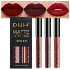 evpct 3Pcs Dark Red Deep Red Oxblood Red Matte Liquid Lipstick Lip Stain Sets...