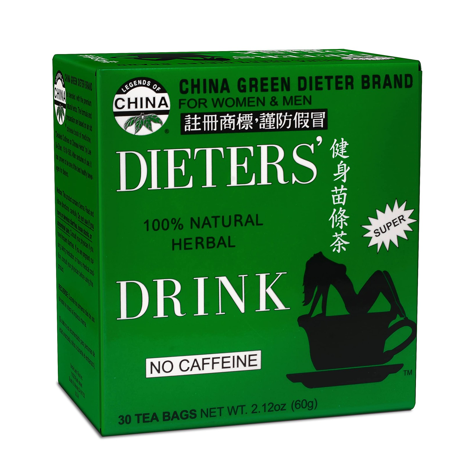 China Green Dieters Caffeine Free, 30 Count (pack Of 1)