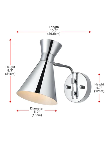 Living District Halycon 6" Wall Sconce In Chrome - Picture 7 of 8