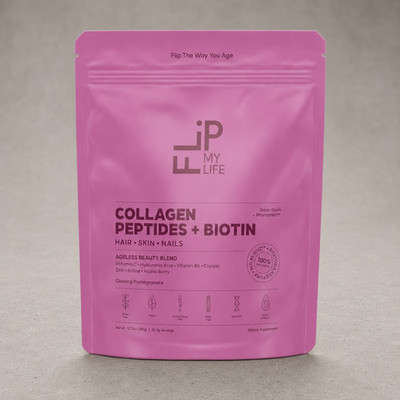 Flip My Life Collagen Peptides Biotin Hyaluronic Acid Hair Skin Nails 26 Serving
