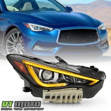 For 2017-2022 Infiniti Q60 LED DRL w/o AFS Projector Headlight Passenger Side