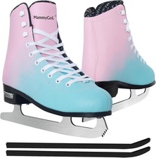 Lace Up Ice Figure Skates for Women Girls Light Support Figure Skating Boots