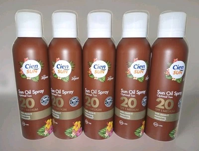 Cien Sun Sonnenspray Oil. 5 Stück LSF 20 . Wasserfest. Vegan