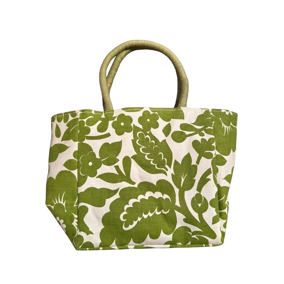 Bolso de Mano Pequeño Floral Verde y Blanco Foto 2 de 4