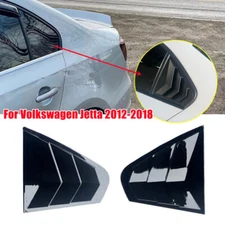 For Volkswagen Jetta 2012-2018 Gloss Black Rear Window Quarter Louver Cover Trim