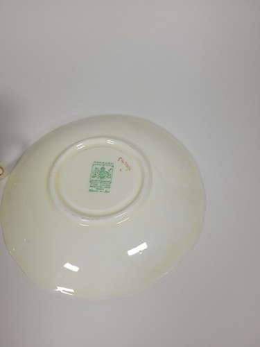 Vintage Paragon Fleur De Lis Cup and Saucer 1935 English Roses Scalloped - Picture 4 of 4