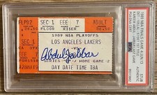 1989 NBA FINALS GAME 4 TICKET KAREEM ABDUL-JABBAR LAST GAME/PISTON🏆#1 PSA AUTO