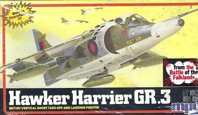 RARE MPC MISB 1/72 HAWKER SIDDELEY HARRIER GR.3 Vertical Lift Jet Fighter