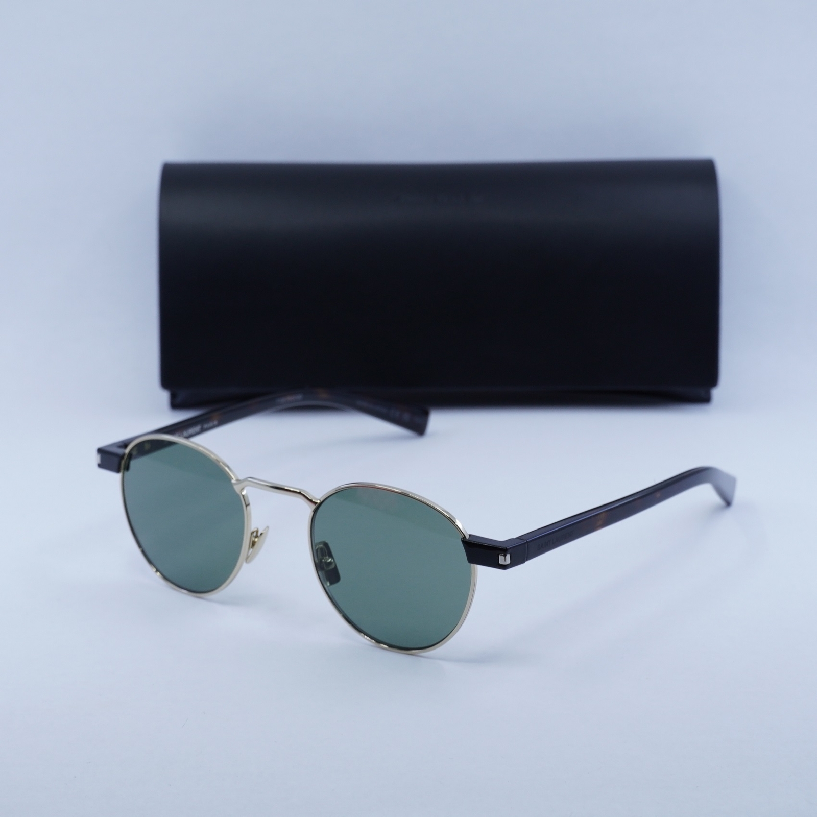 Occhiali da sole SAINT LAURENT SL707 002 oro e avana verde 49 21 145 nuovi