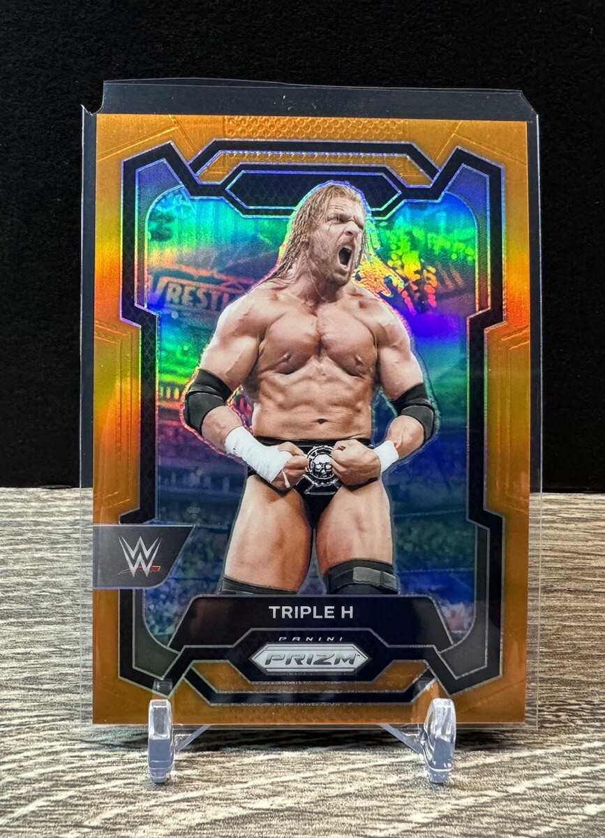 2024 Panini Prizm WWE Triple H ORANGE Prizm 82/99 Legend