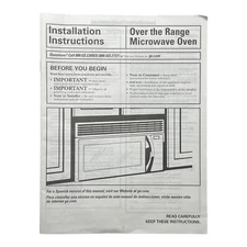 Genuine GE Over The Range  Microwave Oven Installation Instructions AVM4160
