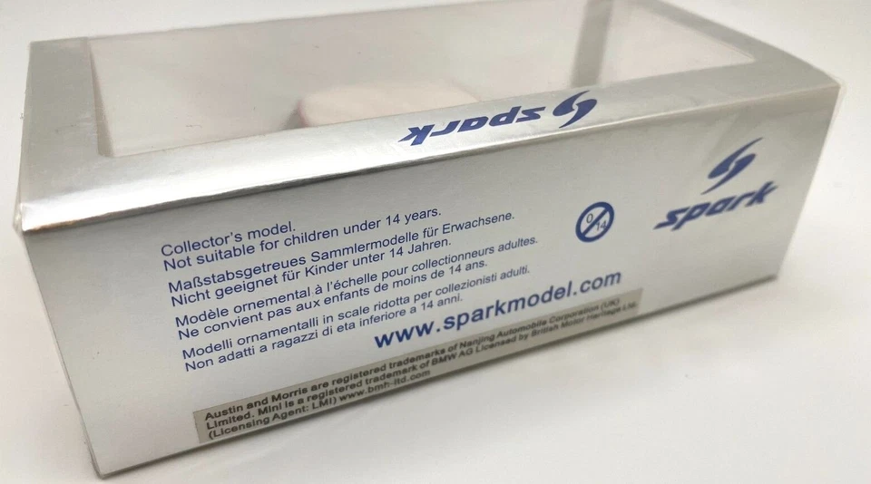 New Old Stock "Vintage" 1963 Morris Cooper, 1:43 Scale, Red/White, S1190,Spark - Image 3 of 4