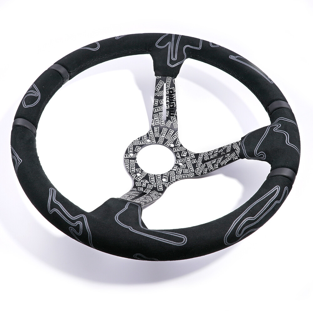 MOMO ULTRA BLACK EDITION 14'' Deep Dish Suede Leather Sport