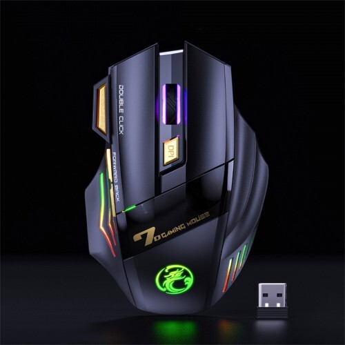 Wireless Gaming Mouse USB IMICE GW-X7 3200DPI Dual Mode Rechargeable 7 Keys 2.4G - Picture 3 of 5