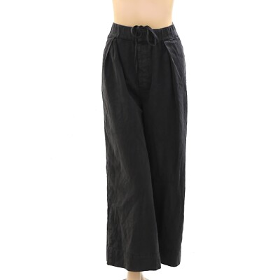 Free People Solid Trousers Pants Pull-on Pocket Slouchy Wide-Leg Cotton M 273971