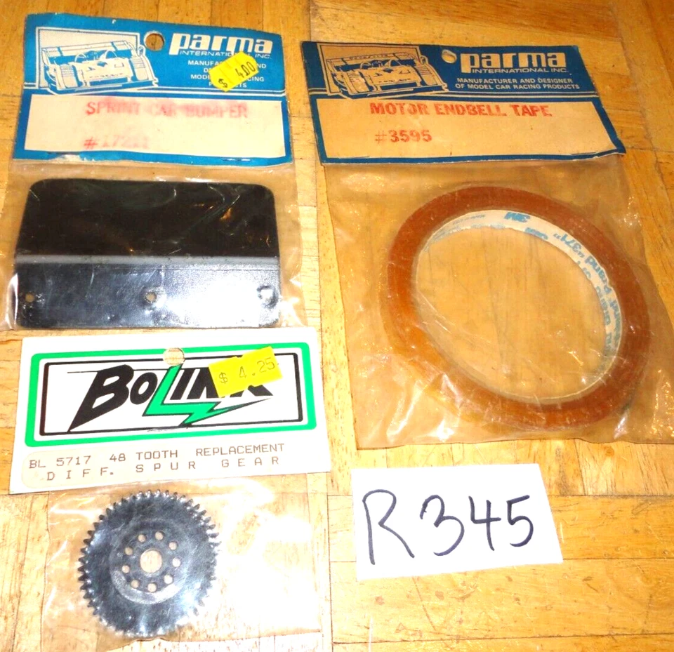 RC REMOTE CONTROL PARMA & BOLINK SPRINT CAR BUMPER MOTOR END BELL TAPE SPUR GEAR - Image 2 of 4