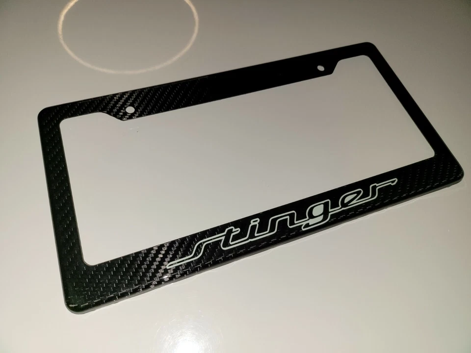 GLOWING Stinger GT Real Black 100% Carbon Fiber License Plate Frame - Image 2 of 4