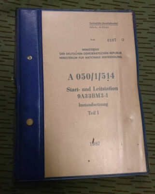 NVA VORSCHRIFT A 050/1/514 START-und LEITSTATION 9A33BM3-1 OSA-AK ''SA-8 GECKO''