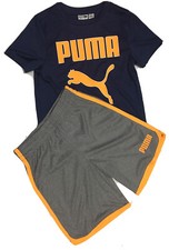 PUMA Little Boys 2-Pc Performance Navy Blue Multi T-Shirt  Shorts Set Size 5