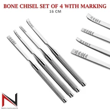 Straight-Curved Ridge Bone Splitting Extraction Set of 4 Dental Chisels set
