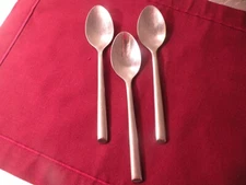 Set Of 3 Teaspoons CAMBRIDGE CBS56 Frosted Handle Stainless Slanted Tip 6 1/2"