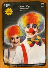 Clown wig and red foam nose Halloween costume adult