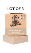 Dr. Squatch Bar Soap for Men natural BIRSH WOOD BREEZE Scent (3 bars)