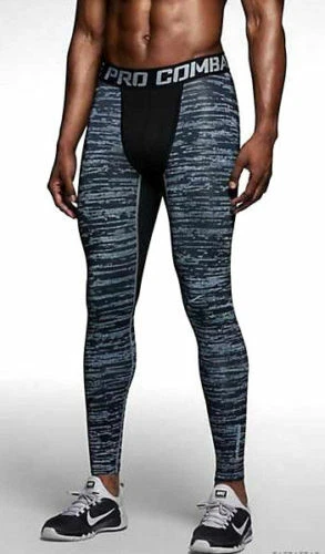 Nike Pro Combat Hyperwarm Max Compression Pant Legging Blue Size L 