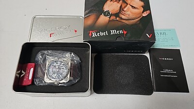 LEER! NEU Viceroy Herren-Armbanduhr Rebel Men braunes Leder viereckig 432121-15-
