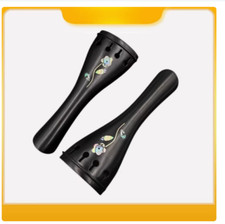 Nice Carved ebony wood violin tailpiece 4/4 full size. Inlay flower 6