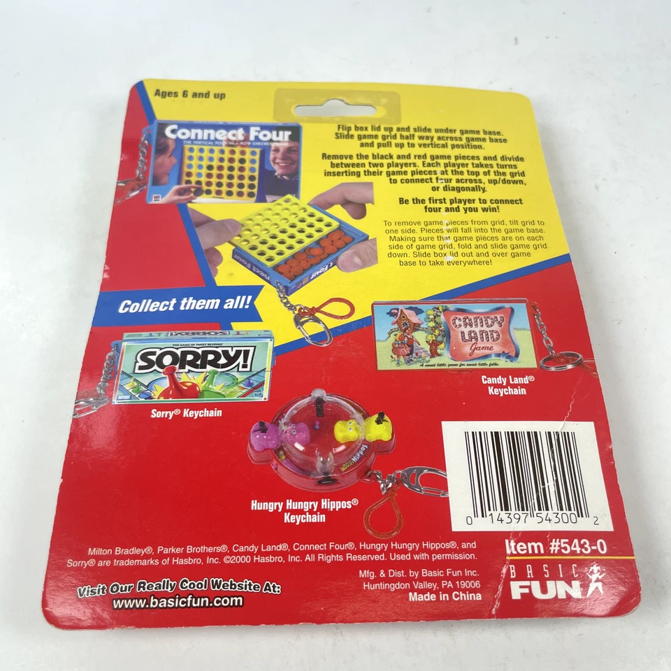Connect Four Keychain Game NEW SEALED 2000 Hasbro - Basic Fun - Rare, #543-0 - Image 2 of 3