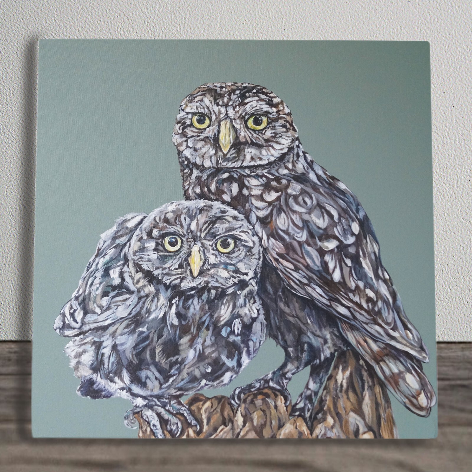 Owl Ceramic Tile Picture Pair Of Twits Plaque Quirky Sign By Sam Fenner 20x20cm