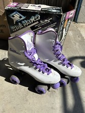 Vintage Rink Master SENECA 7040 Roller Skates Womens Size 8 White Purple