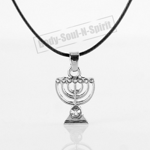 WEISS Halskette mit MENORA-Anhänger Kabbala Judaika Schmuck - Bild 5 von 6