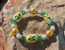 Flower Bracelet Carolina State Flower Yellow Jasmine Bracelet Stretch Bracelet