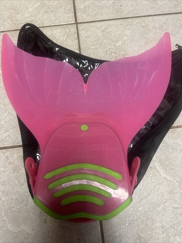 FINIS Mermaid Tail Monofin Pink Swimming Fin Youth Kids Glitter Pink/Green WCase - Picture 2 of 6