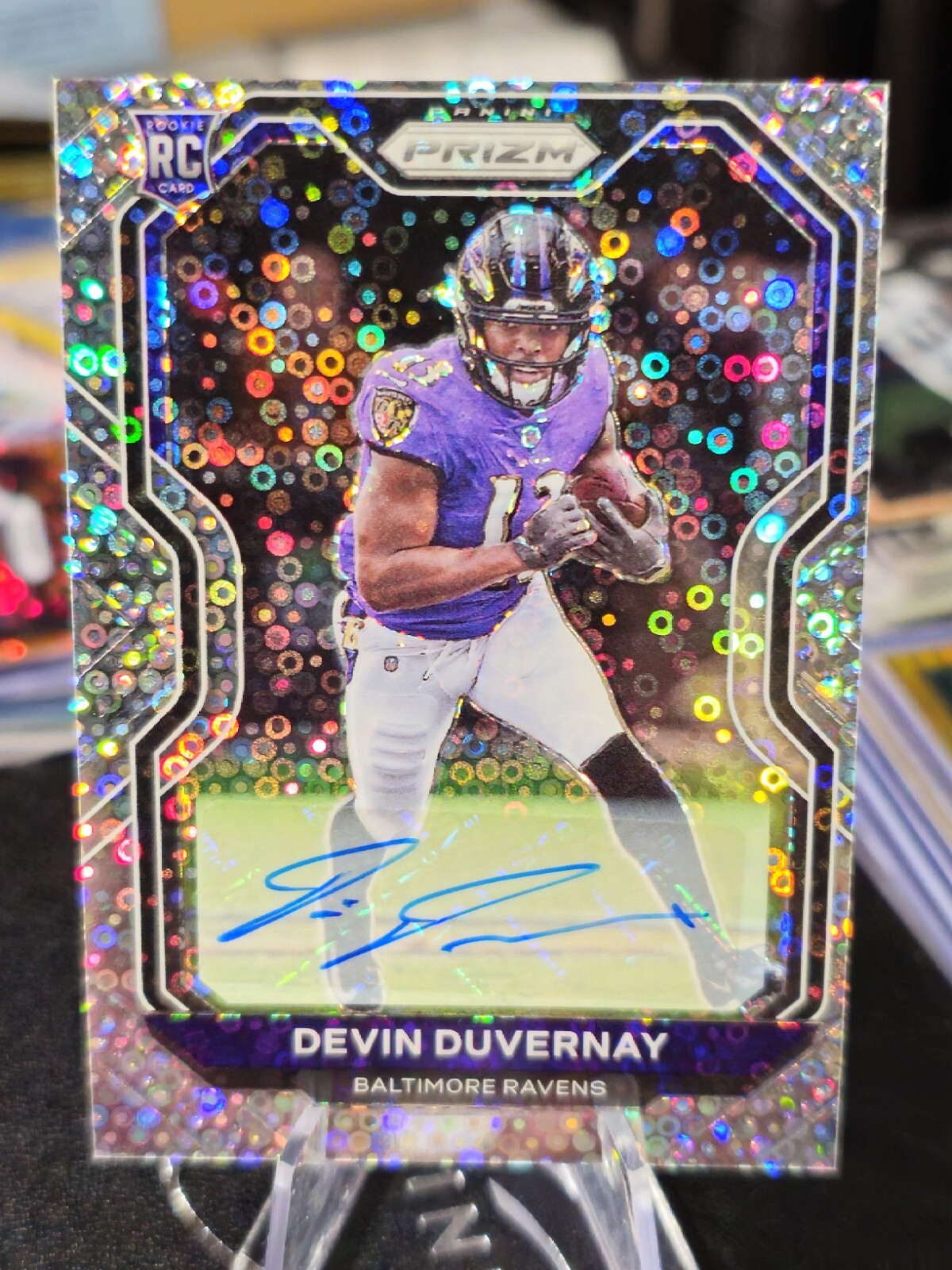 2020 Panini Prizm No Huddle Disco Auto #380 Devin Duvernay Rookie Ravens 🔥