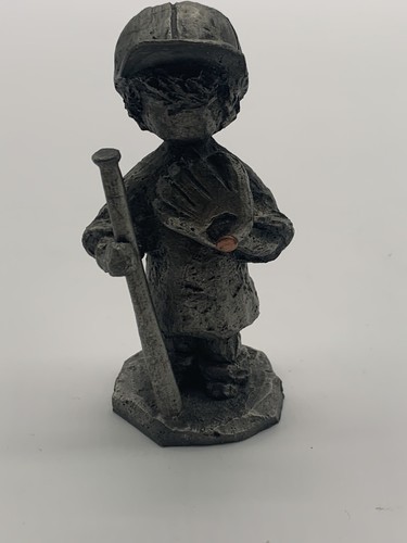 VTG Hudson Pewter Walli 4 Figurines Children In Sand, Tennis, Baseball, Girl - Picture 11 of 21