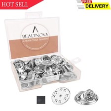 BEADNOVA 50PCS Butterfly Clutch Metal Pin Backs Pin Backings for Lapel Pins P..