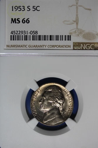 1953 S NGC 5C MS66 JEFFERSON NICKEL #B50224