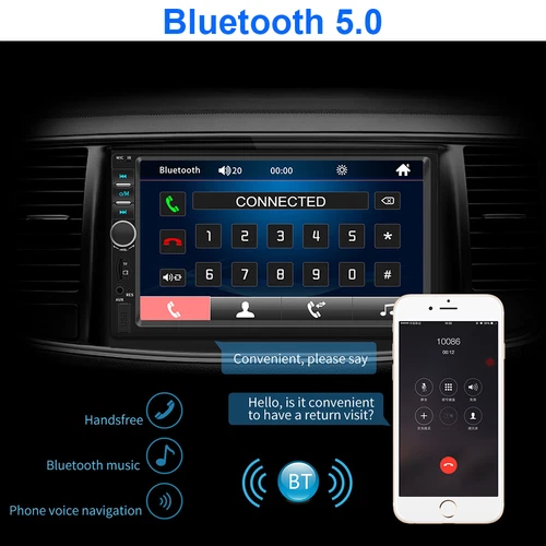 Double Din Apple Carplay Android Auto Car Stereo Radio Bluetooth 7" Touch Screen - Picture 6 of 11