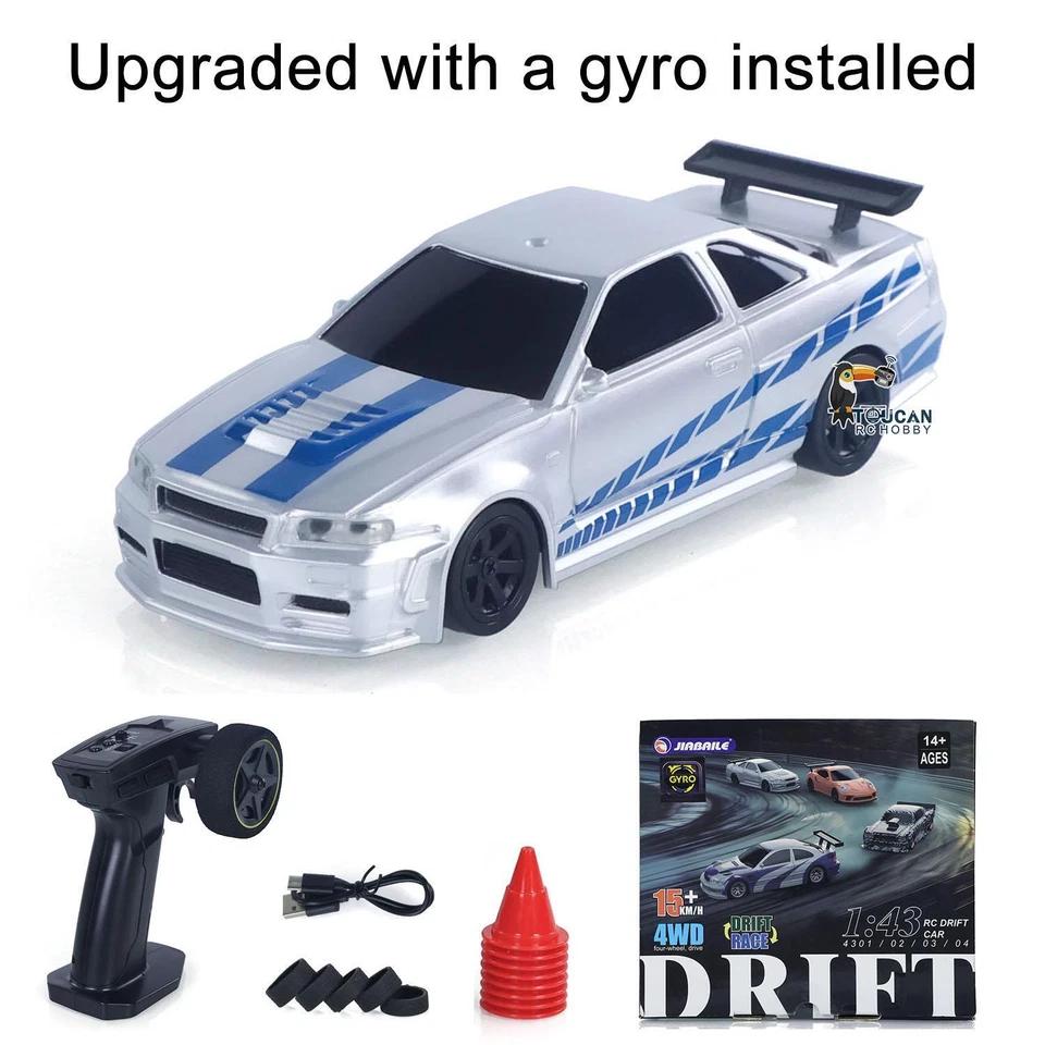 4304A 2.4GHz 1/43 RC Drift Car 4WD High Speed Racing Vehicles RTR w/ Gyroscope - Image 3 of 4