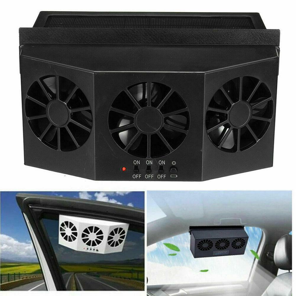Solar Powered Car Cooling Fan Cooler Auto Window Air Vent Ventilation FAST  | eBay