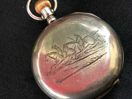 Swiss Horse Racing Pocket Chronograph Ditisheim Marc & Emmanuel Silver Case 1900 - Picture 2 of 12