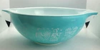 PYREX Amish Butterprint Turquoise Blue 4 QT Cinderella Mixing Bowl #444 Vtg