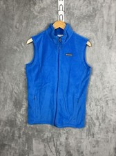 Columbia Youth Blue Sleeveless Full Zip Zipper Pocket Fleece Vest XL 18/20
