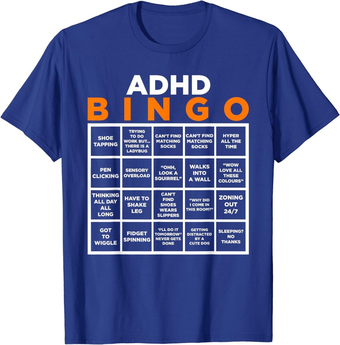 World Mental Health Awareness Day ADHD Bingo Unisex T-Shirt | eBay