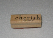Stampin' Up - Rubber Stamp - Word - "Cherish" - Lowercase - Medium size -