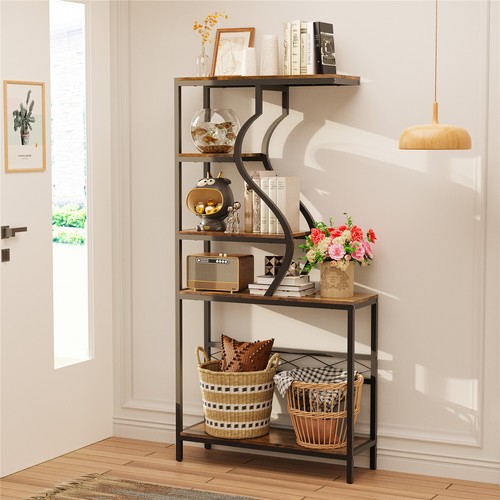 1~2x Industrial 5Tiers Plants Shelf Display Unit Rustic Bookcase Storage Cabinet - Picture 19 of 23